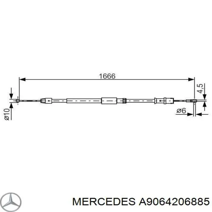 Cabo traseiro direito/esquerdo do freio de estacionamento Mercedes A9064206885 preço, a partir de 23,13 USD