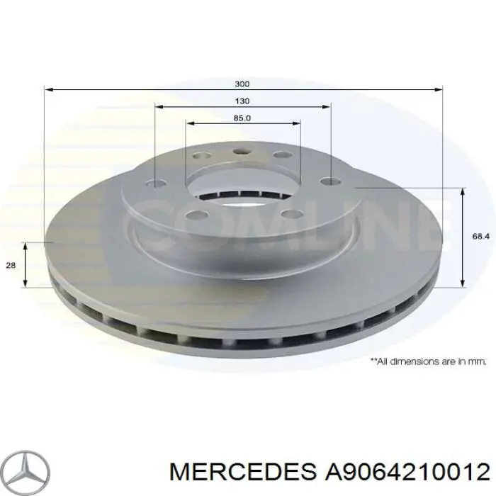 Disco do freio dianteiro Mercedes A9064210012 preço, a partir de 64,52 USD