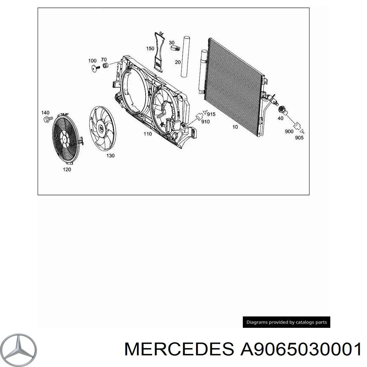 A9065030001 Mercedes Grelha de proteção do radiador de aparelho de ar condicionado