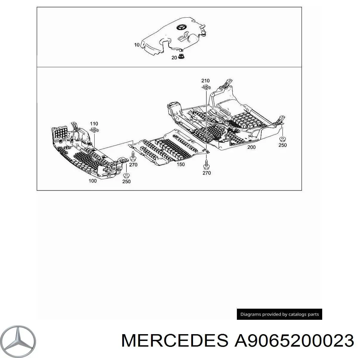 Compre A9065200023 Mercedes Proteção de motor dianteira