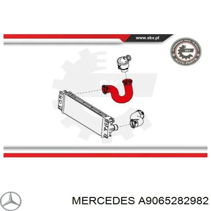 A9065282982 Mercedes Mangueira (cano derivado) de intercooler