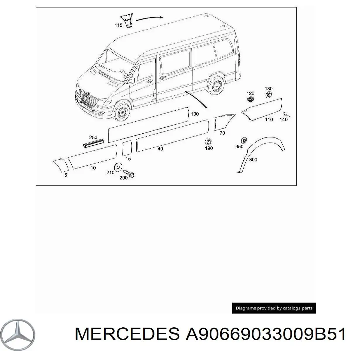 Compre 2E1853536CA VAG Moldura do pára-lama traseiro direito