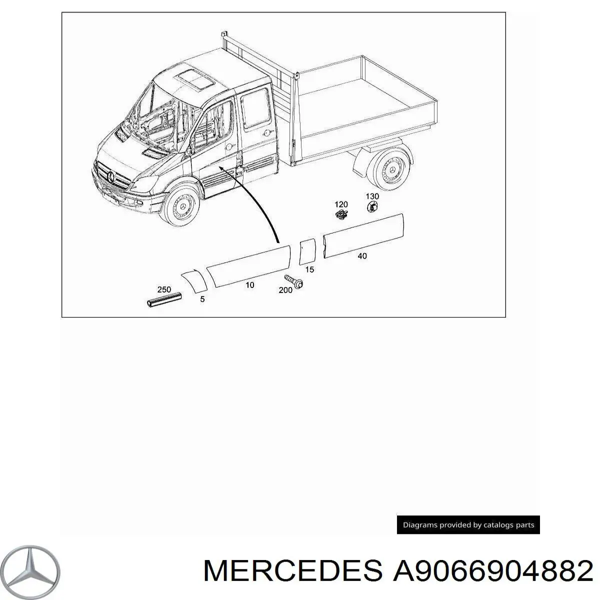 Compre A9066904882 VAG Placa sobreposta do pára-lama dianteiro direito