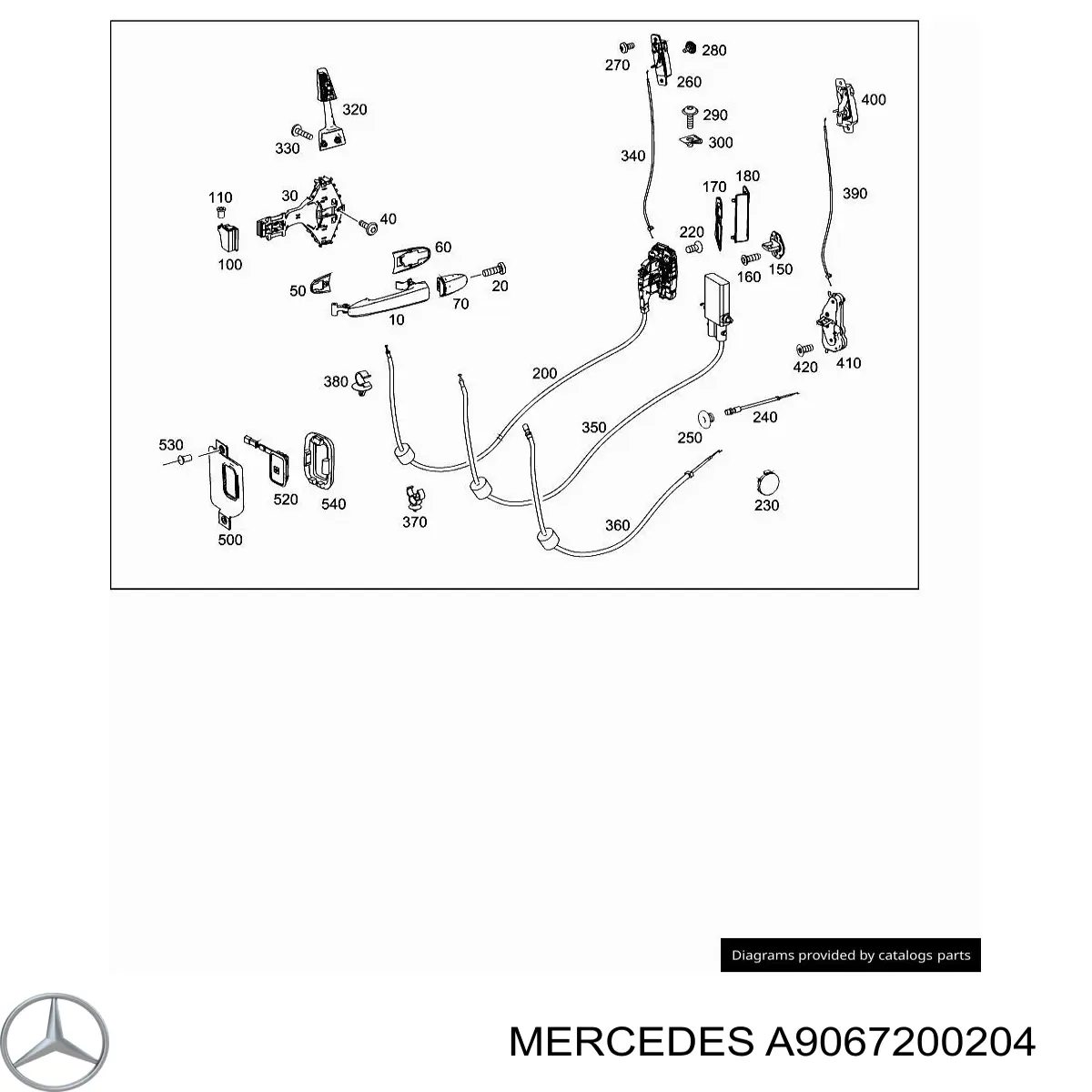 A9067200204 Mercedes Gozno de garra (parte complementar) de fecho da porta deslizante