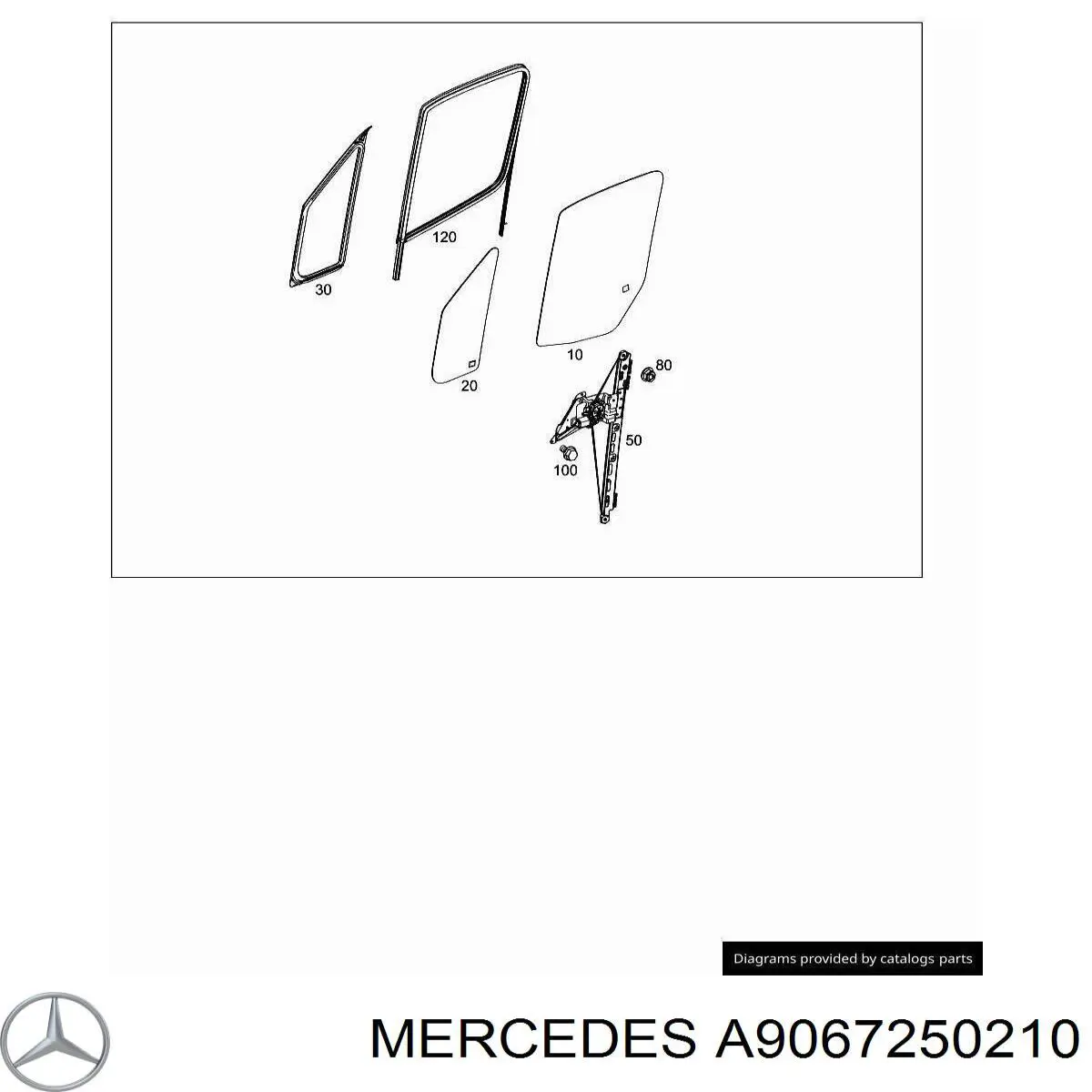 Vidro da porta dianteira esquerda Mercedes A9067250210 preço, a partir de 81,86 USD