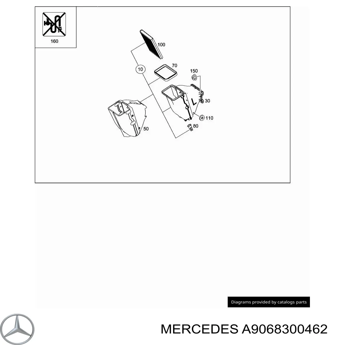 A9068300462 Mercedes Carcaça de filtro de salão