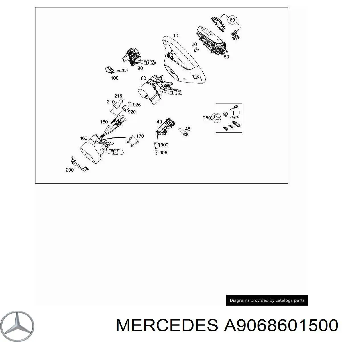 A9068601500 Mercedes Cinto de segurança (AIRBAG) de condutor