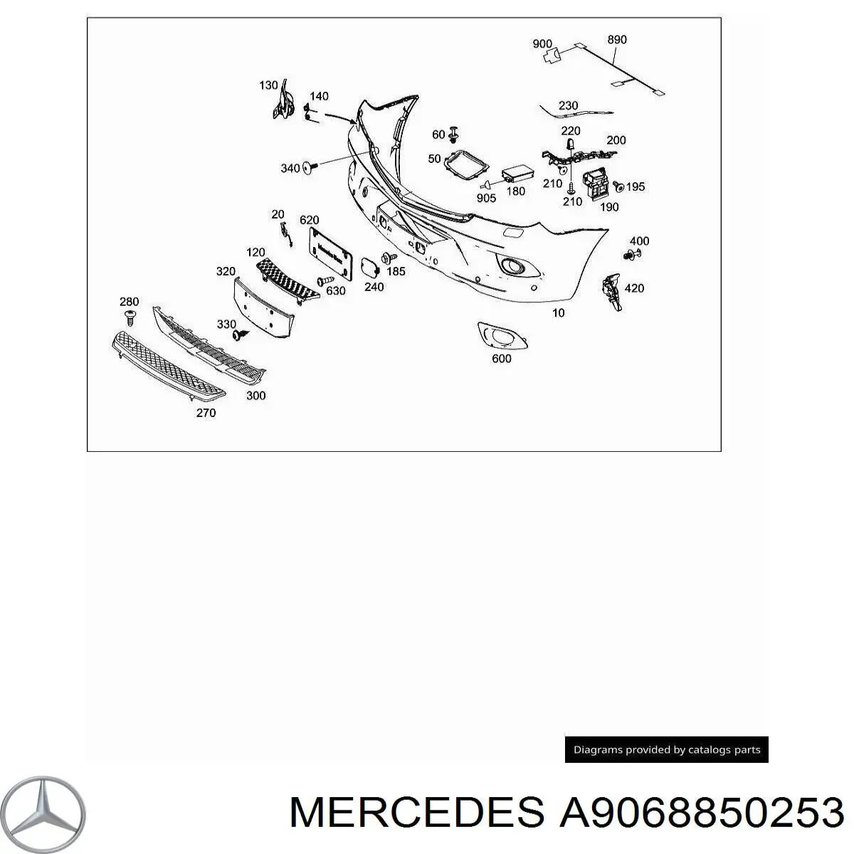 Tampão (grelha) das luzes de nevoeiro do pára-choque dianteiro esquerdo Mercedes A9068850253 preço, a partir de 16,82 USD