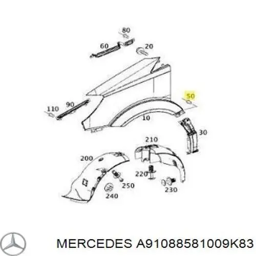 A91088581009K83 Mercedes Pára-choque dianteiro