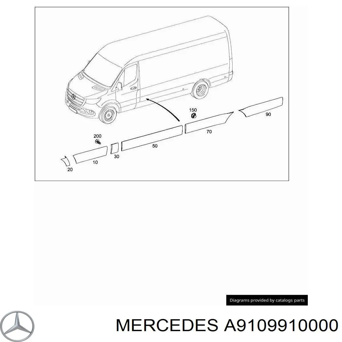 Braçadeira (cápsula) de fixação de moldura da porta Mercedes A9109910000 preço, a partir de 1,43 USD