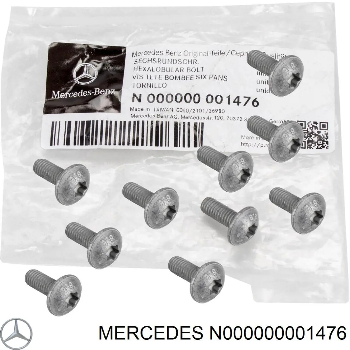 N000000001476 Mercedes Parafuso de panela de motor