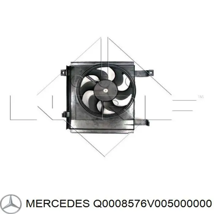 Q0008576V005000000 Mercedes Difusor do radiador de esfriamento, montado com motor e roda de aletas