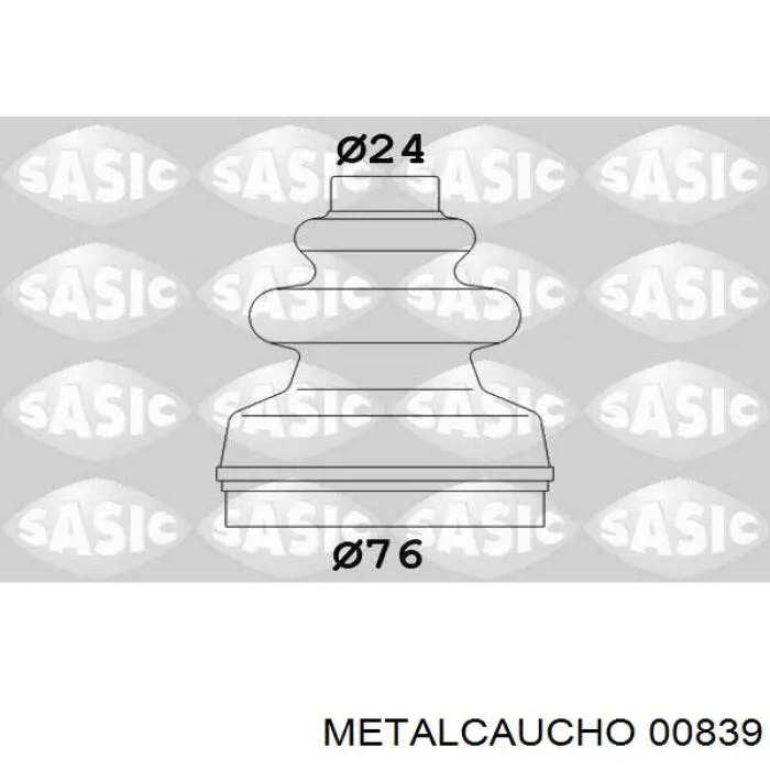 Bota de proteção interna de junta homocinética do semieixo dianteiro 00839 Metalcaucho