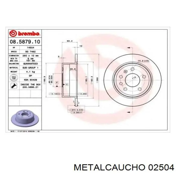 Compre 02504 Metalcaucho Tampão CBC/do bloco de cilindros