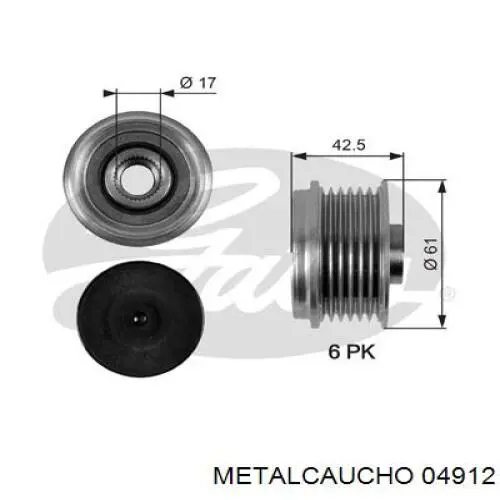Polia do gerador Metalcaucho 04912 preço, a partir de 26,48 USD