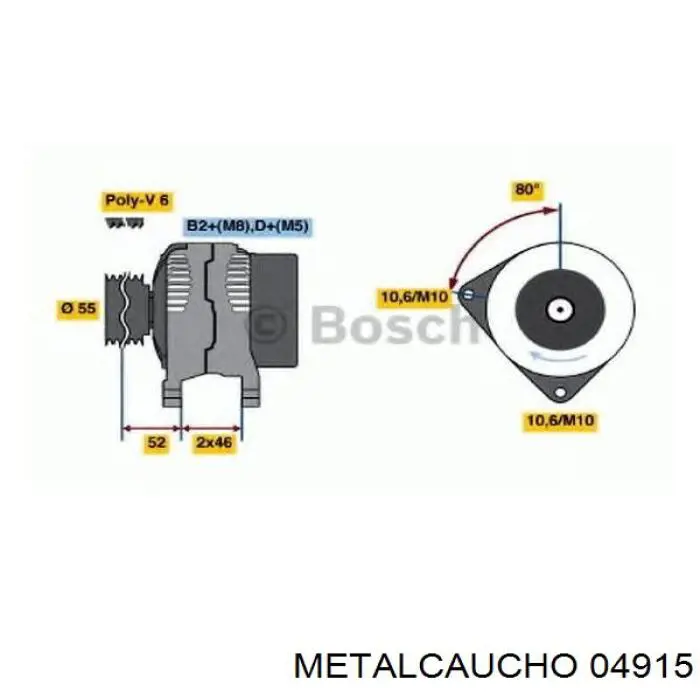Polia do gerador Metalcaucho 04915 preço, a partir de 35,37 USD