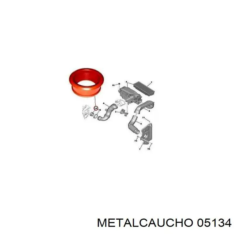 05134 Metalcaucho Vedante de turbina, inserto flexível