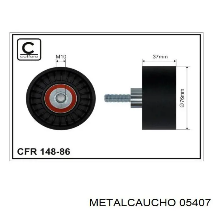 Rolo parasita da correia de transmissão Metalcaucho 05407 preço, a partir de 22,59 USD