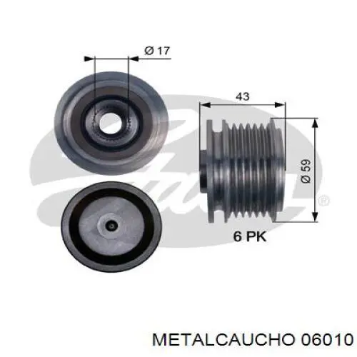 Compre 06010 Metalcaucho Polia do gerador