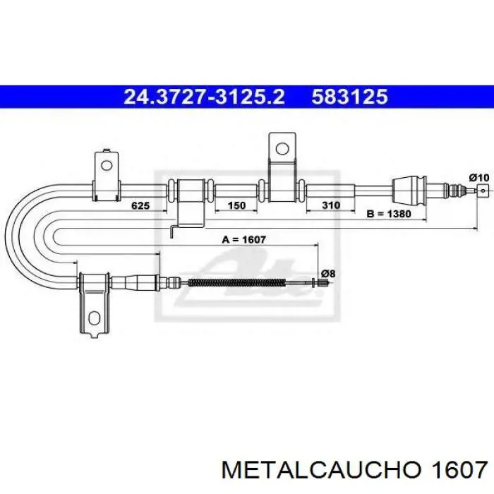 Bota de proteção externa de junta homocinética do semieixo dianteiro 1607 Metalcaucho