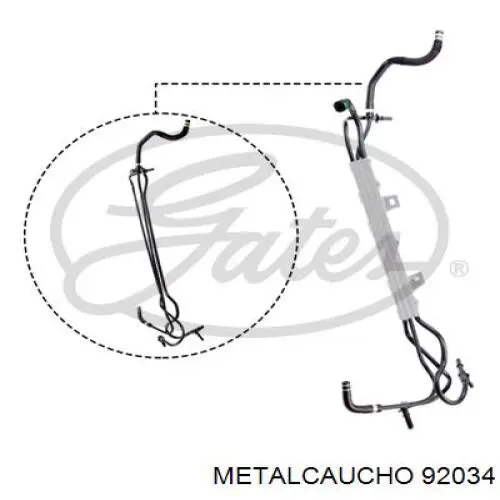 92034 Metalcaucho Tubo de combustível, kit