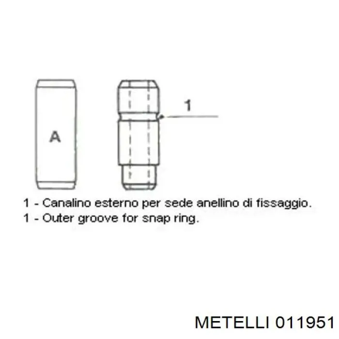 011951 Metelli Guia de válvula