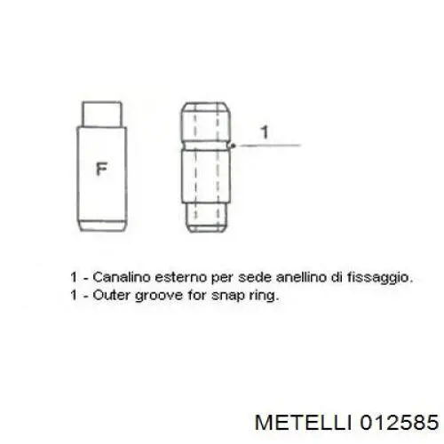 012585 Metelli Guia de válvula de admissão