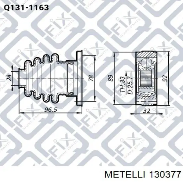 Compre 130377 Metelli Bota de proteção externa de junta homocinética do semieixo dianteiro