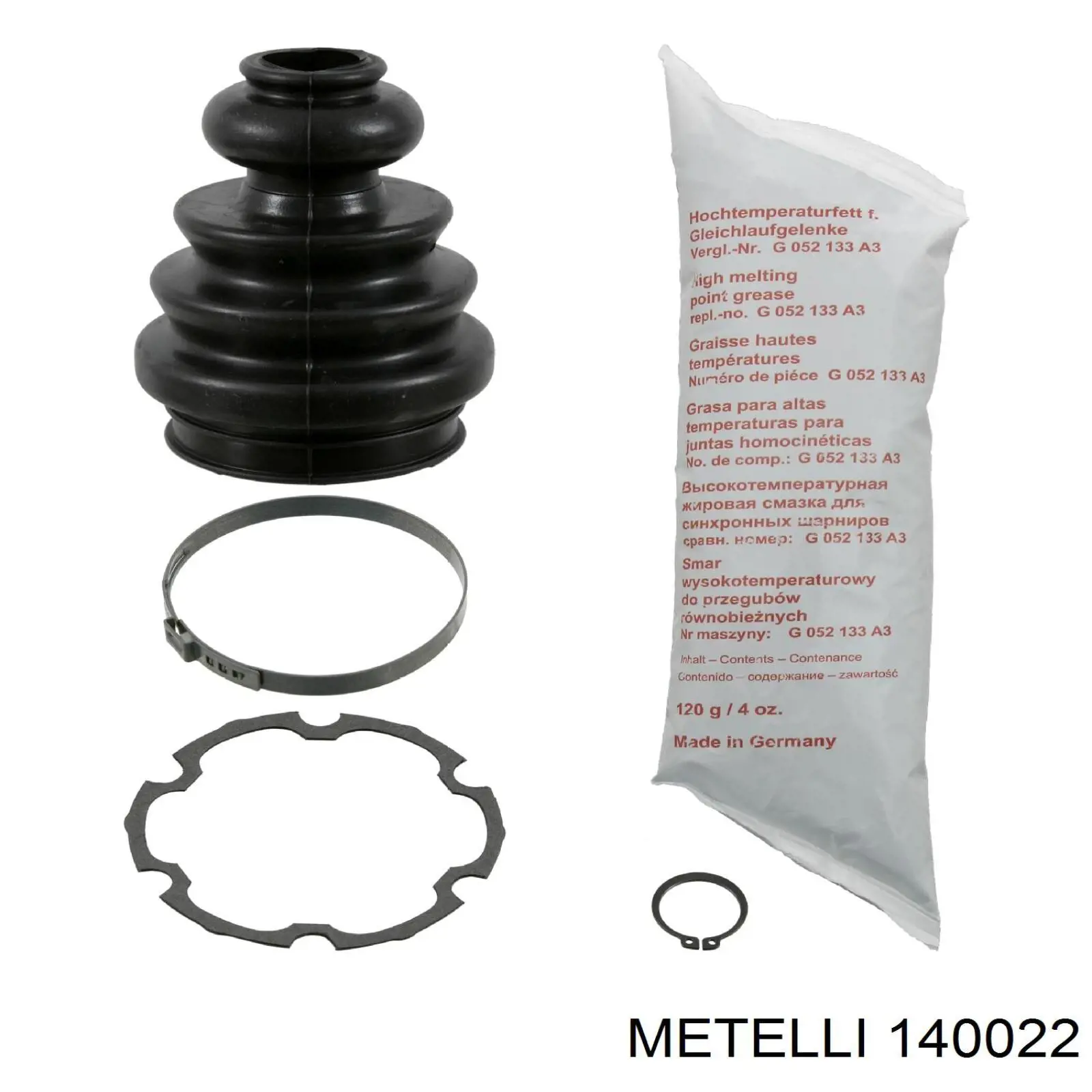140022 Metelli Bota de proteção interna de junta homocinética do semieixo dianteiro