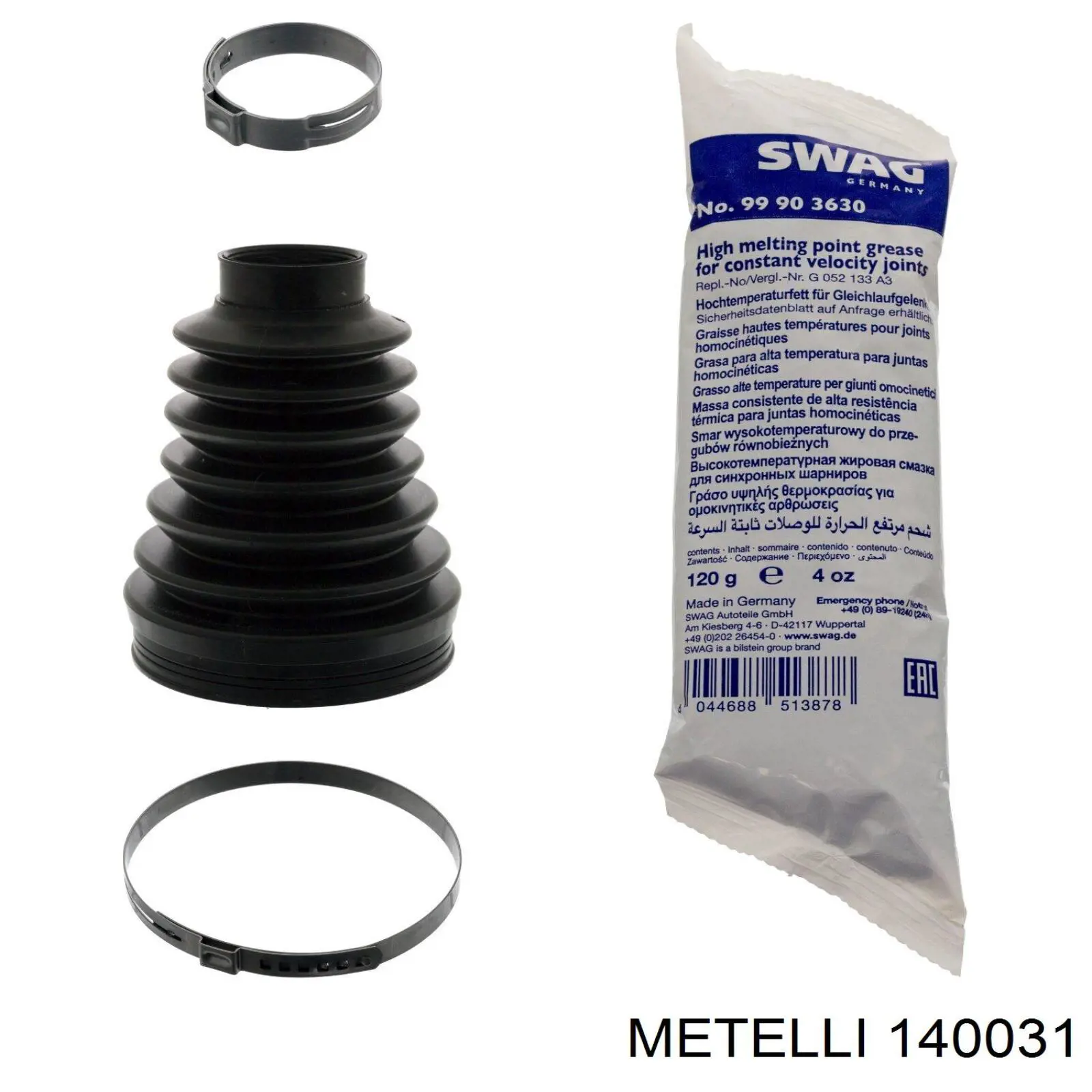 140031 Metelli Bota de proteção interna de junta homocinética do semieixo dianteiro