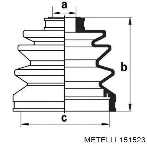 Compre 151523 Metelli Junta homocinética externa dianteira