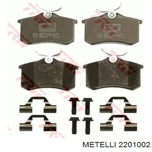 Compre 2201002 Metelli Sapatas do freio traseiras de disco