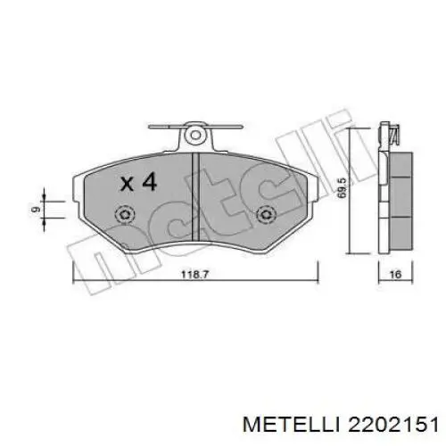 Sapatas do freio dianteiras de disco Metelli 2202151 preço, a partir de 24,97 USD