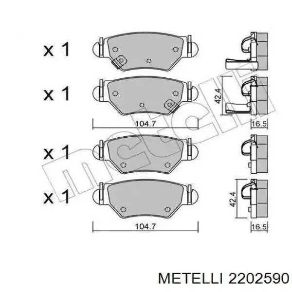 Sapatas do freio traseiras de disco Metelli 2202590 preço, a partir de 26,63 USD