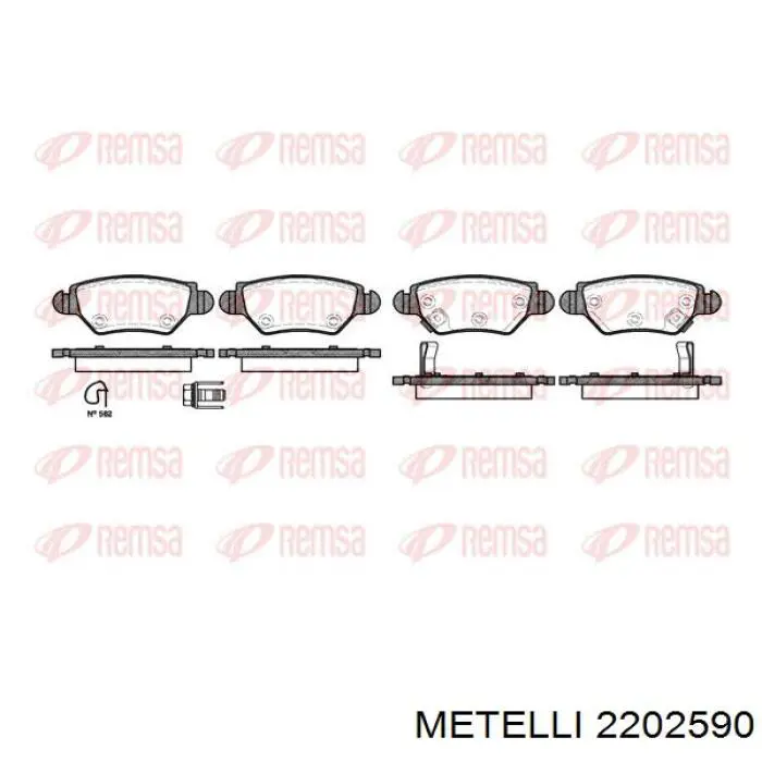 Compre 2202590 Metelli Sapatas do freio traseiras de disco
