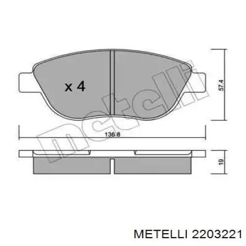 Sapatas do freio dianteiras de disco Metelli 2203221 preço, a partir de 24,01 USD
