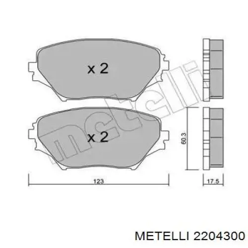Sapatas do freio dianteiras de disco Metelli 2204300 preço, a partir de 23,31 EUR