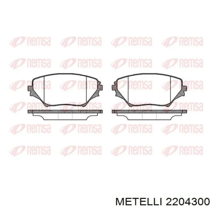 Compre 2204300 Metelli Sapatas do freio dianteiras de disco