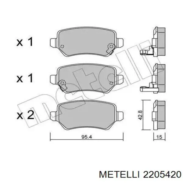 Sapatas do freio traseiras de disco Metelli 2205420 preço, a partir de 19,93 USD
