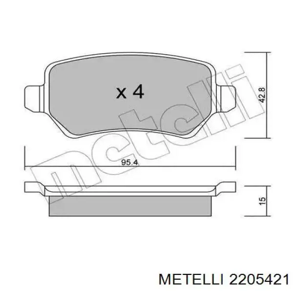 Sapatas do freio traseiras de disco Metelli 2205421 preço, a partir de 25,86 USD