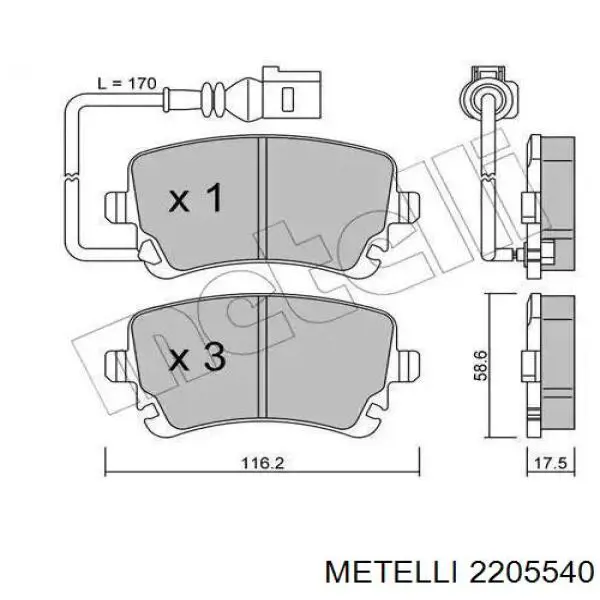 Sapatas do freio traseiras de disco Metelli 2205540 preço, a partir de 35,88 USD