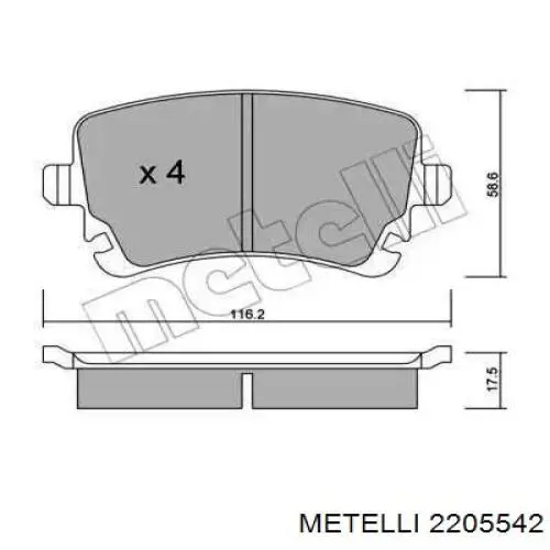 Sapatas do freio traseiras de disco Metelli 2205542 preço, a partir de 33,82 USD