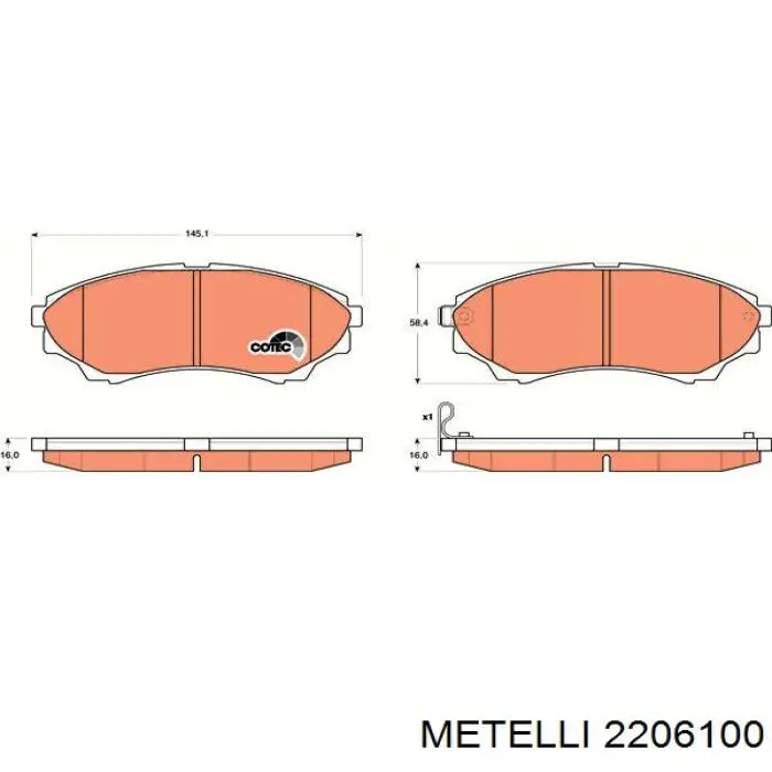 Compre 2206100 Metelli Sapatas do freio dianteiras de disco