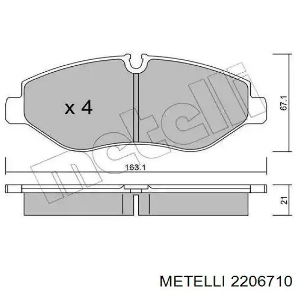 Sapatas do freio dianteiras de disco Metelli 2206710 preço, a partir de 36,82 USD