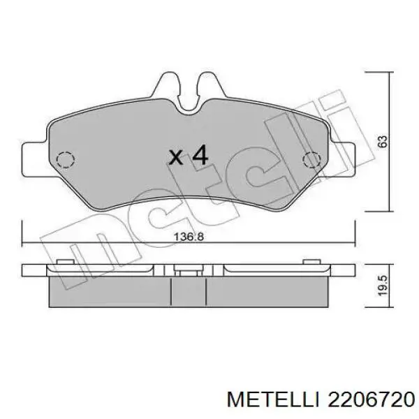 Sapatas do freio traseiras de disco Metelli 2206720 preço, a partir de 32,01 USD