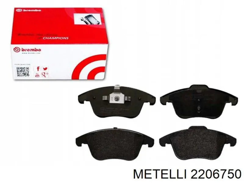 Compre 2206750 Metelli Sapatas do freio dianteiras de disco