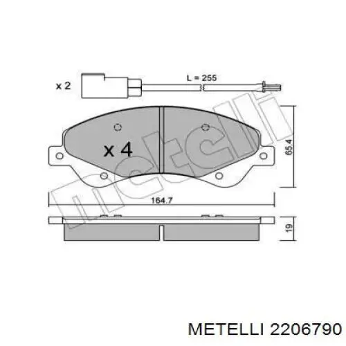 Sapatas do freio dianteiras de disco Metelli 2206790 preço, a partir de 39,52 USD