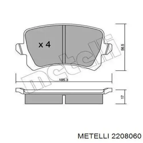 Sapatas do freio traseiras de disco Metelli 2208060 preço, a partir de 40,79 USD