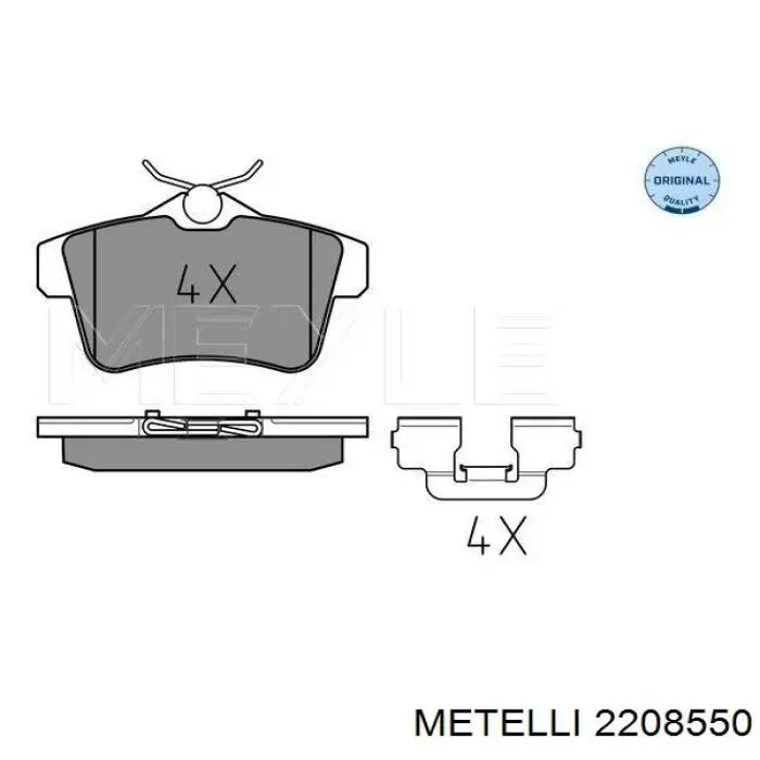Compre 2208550 Metelli Sapatas do freio traseiras de disco