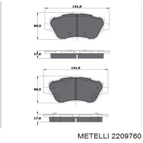 Sapatas do freio dianteiras de disco Metelli 2209760 preço, a partir de 34,41 USD